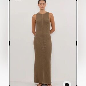 DISSH BLOOM OLIVE CROCHET MAXI DRESS